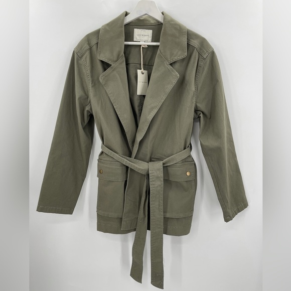 NWT Lucky Brand Jacket Belted Army Green Jacket Size Medium - Picture 4 of 9